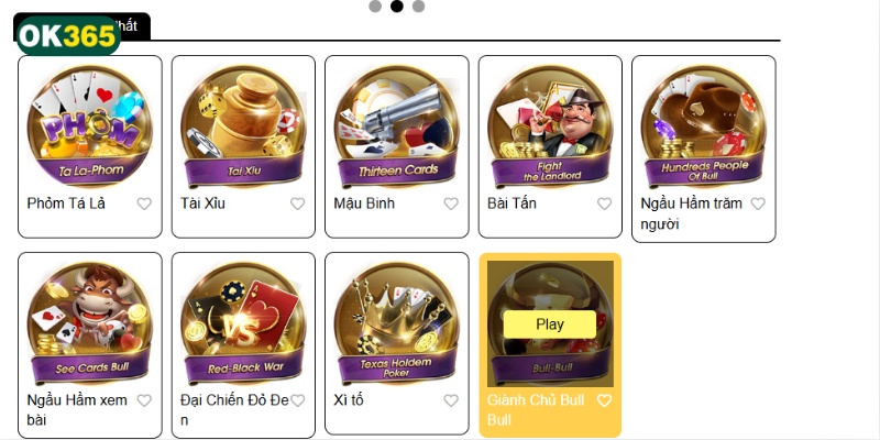 OK365 có nhiều game bài hấp dẫn